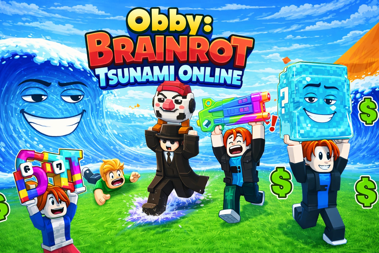 Obby Brainrot Tsunami Online game thumbnail